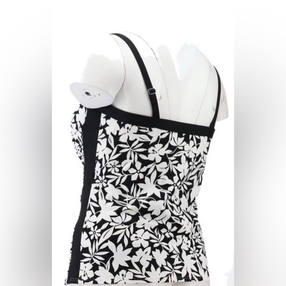 LANDS' End Bandeau Tankini Top Black Havana Floral-NWT - Picture 6 of 7